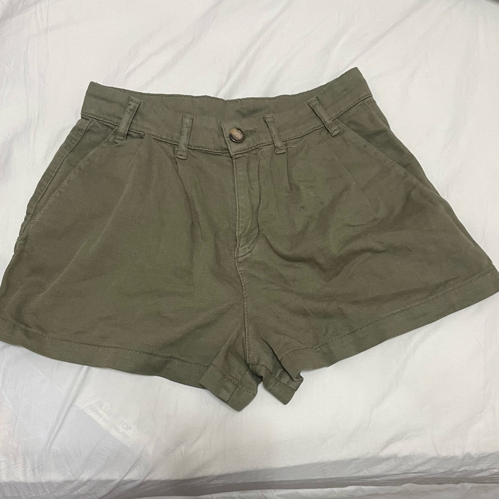 Free People Willow Green Chino Shorts